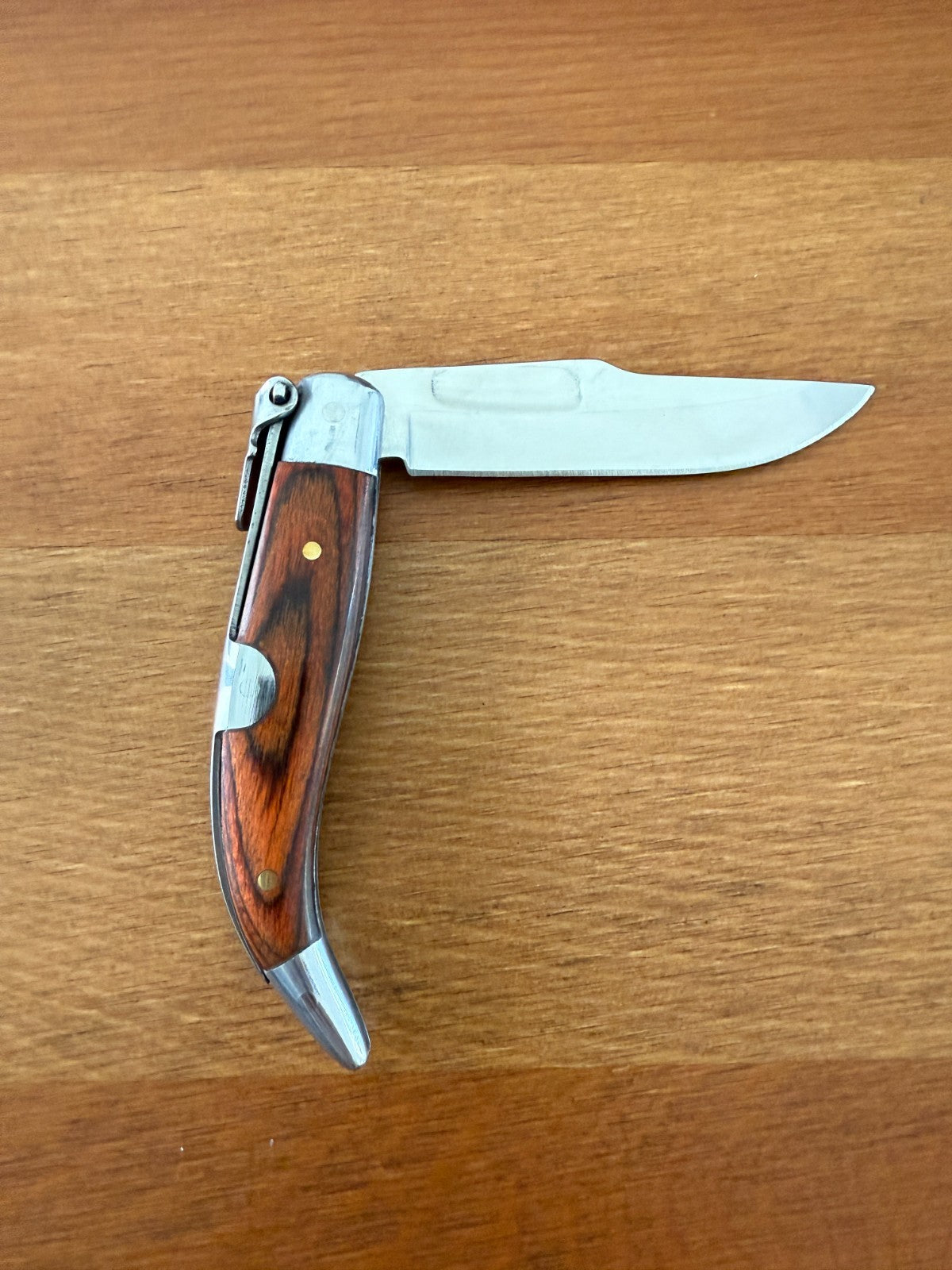 2.8" Steel Spanish Navaja Teja Albacete Folding Pocket Knife Stamina Wood Scales