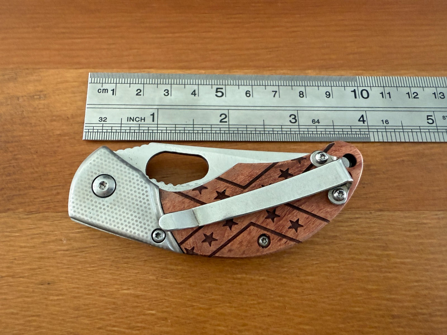 2.4" Blade Navaja Pocket Knife Rosewood Scales Liner Lock Pocket Clip - Spain