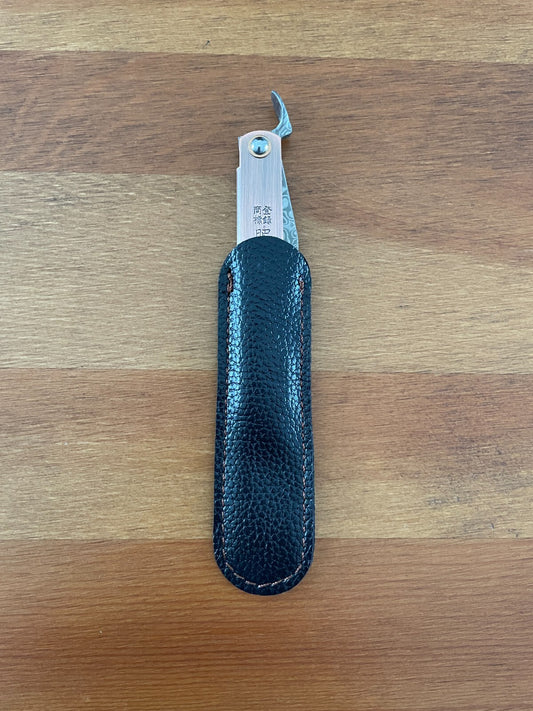 2.9" Navaja Higonokami Pocket Knife 79-layer Damascus Copper Handle with Sheath