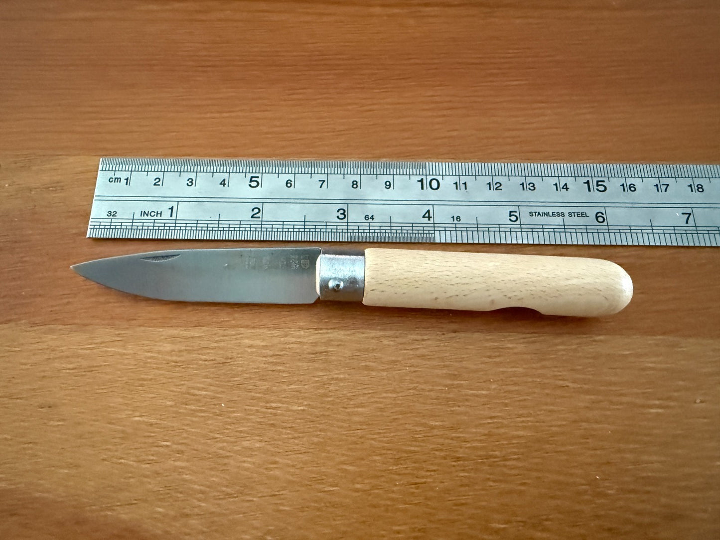 2.76" Stainless Steel Blade Pocket Knife Martins Penknife Beech Wood Handle