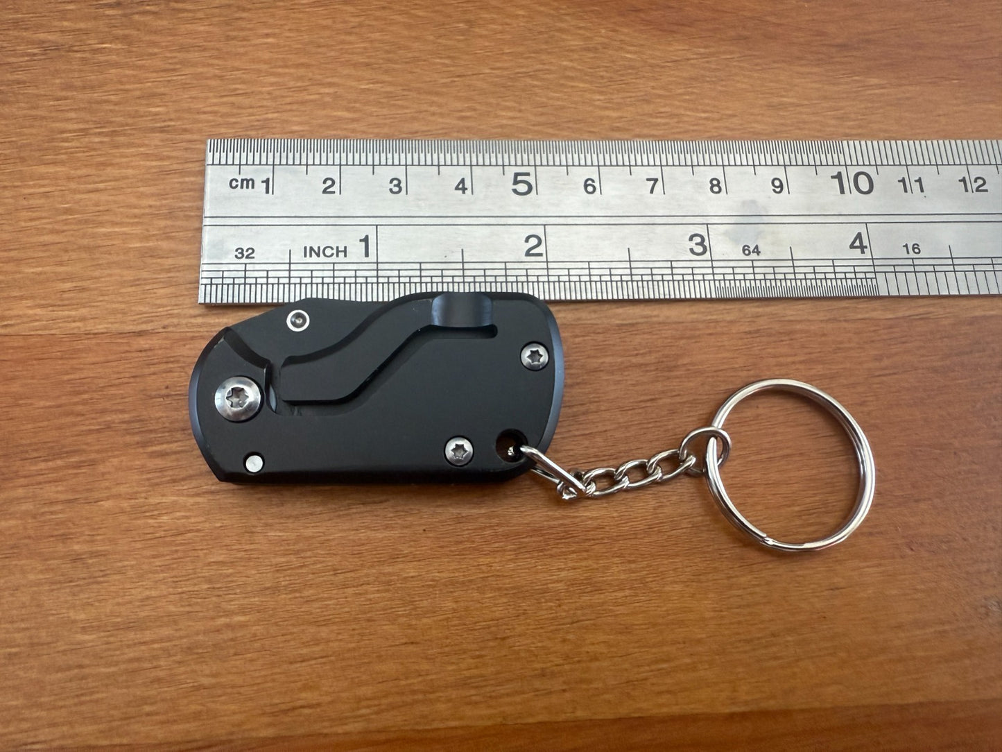 1.2" Stainless Steel Blade Keychain Mini Folding Knife Liner Lock Black - Spain