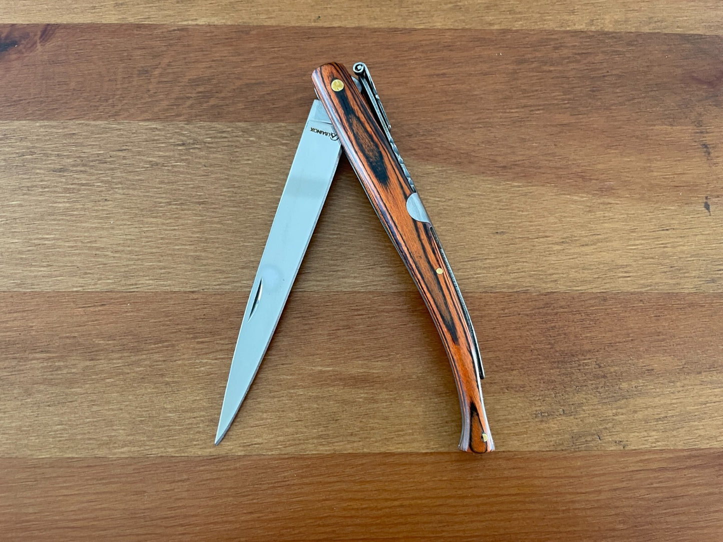 4.7 in. Estilete Spanish Navaja Pocket Knife Red Stamina Wood Handle
