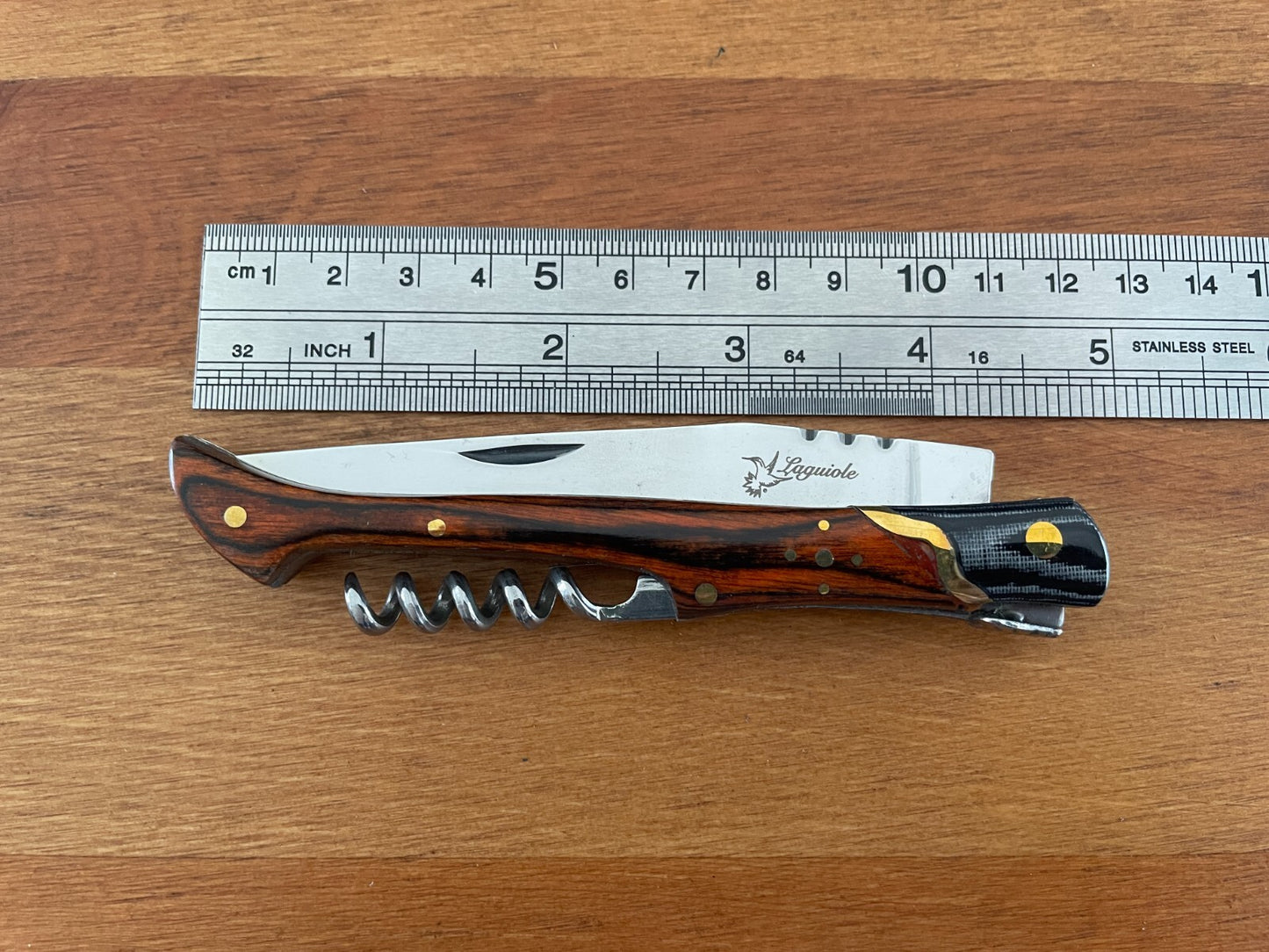 3.74” Navaja Laguiole Folding Pocket Knife Red Stamina/Mikarta Handle Corkscrew