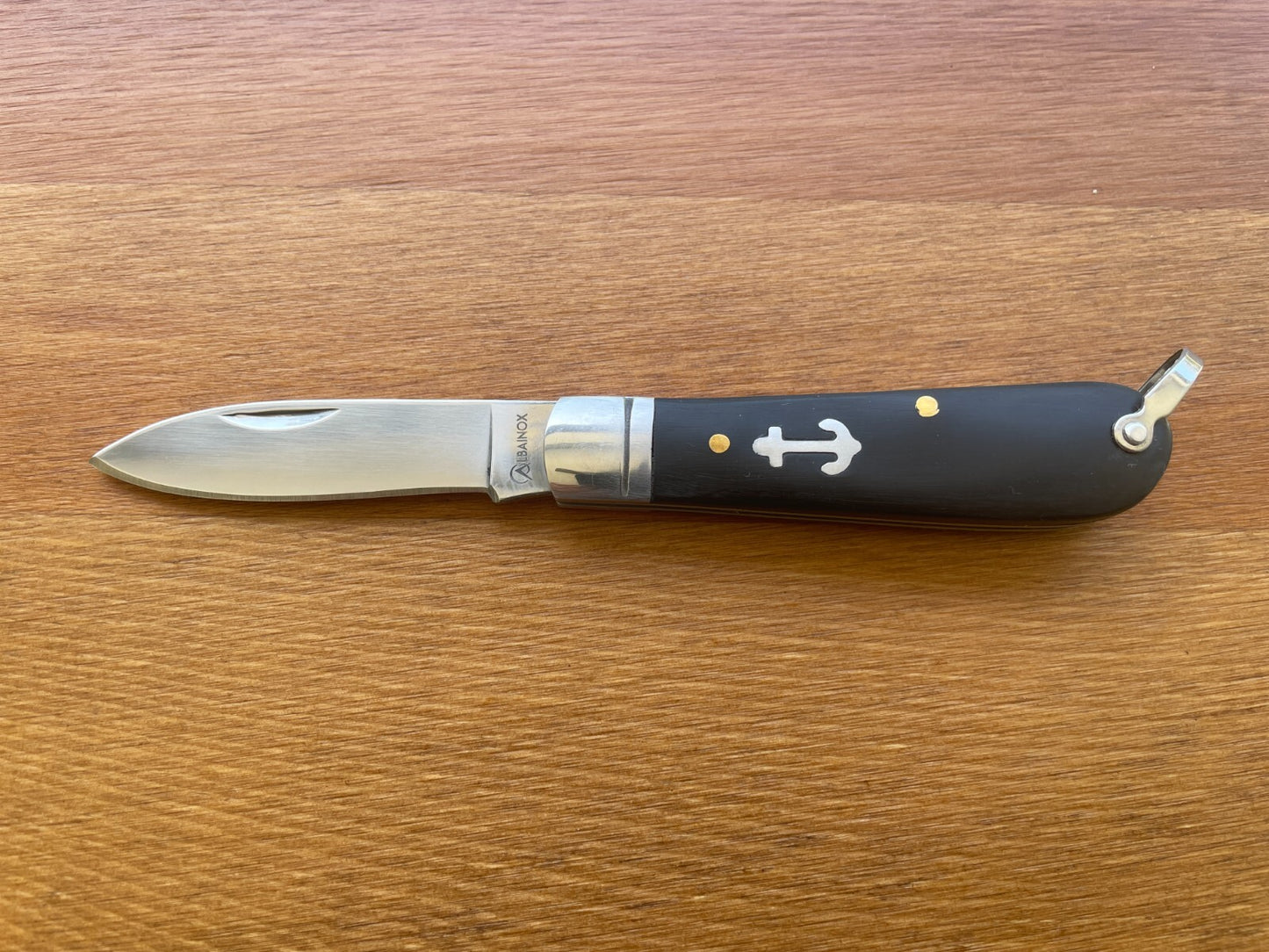 2.6" Pocket Knife Needle Point Black ABS Handle Sailor / Marinera Navaja Spain