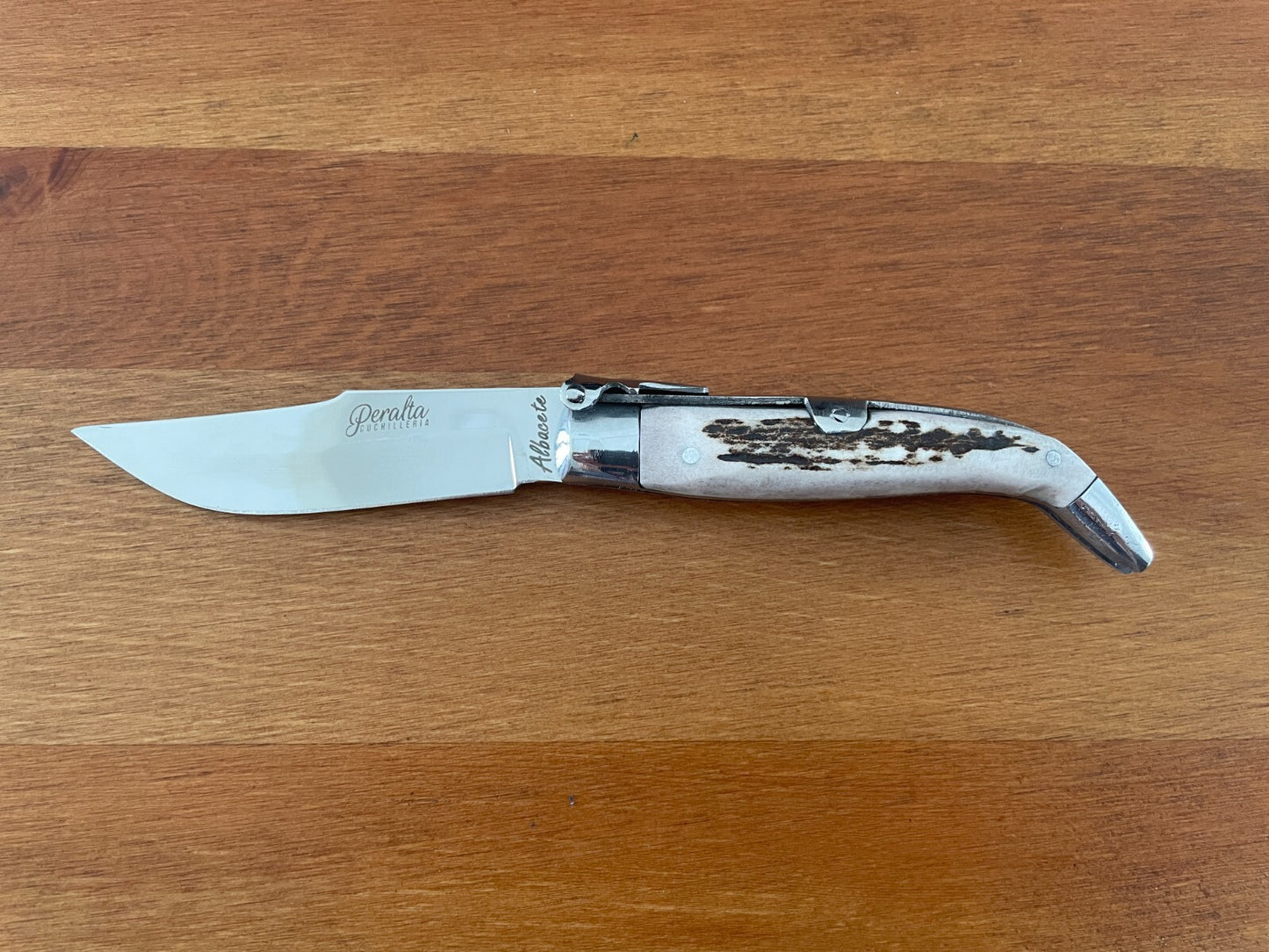 3.35” Spanish Navaja Pocket Knife Genuine Deer Antler Scales Handcrafted Spain