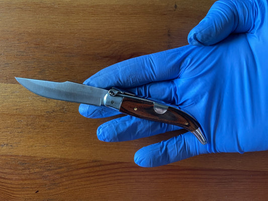 2.5” Spanish Navaja Teja Albacete Pocket Knife Red Wood Scales - USA Seller