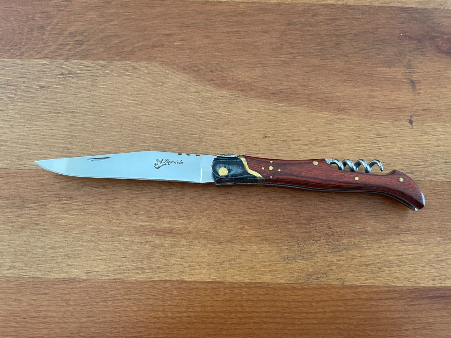 3.54” Navaja Laguiole Folding Pocket Knife Red Stamina/Mikarta Handle Corkscrew
