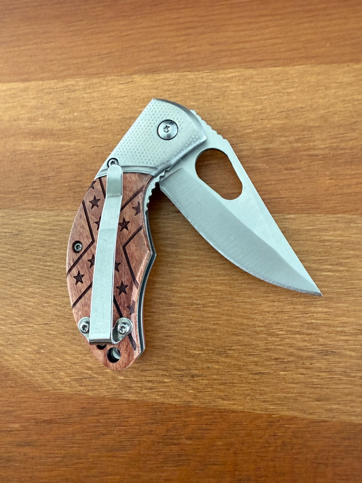 2.4" Blade Navaja Pocket Knife Rosewood Scales Liner Lock Pocket Clip - Spain