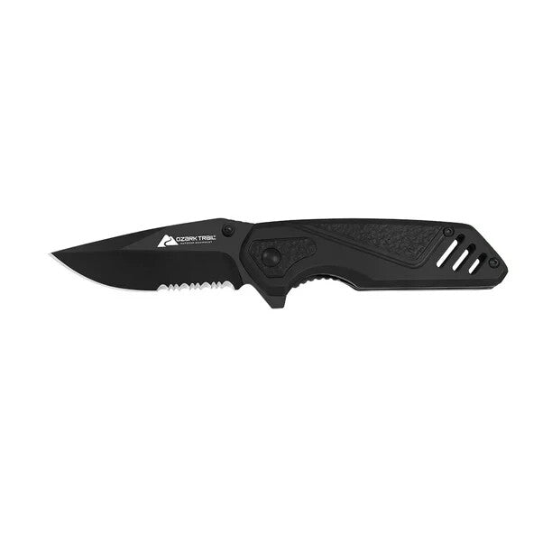 2.8" Blade Ozark Trail Folding Knife High-Quality Aluminum Handle Pocket Clip