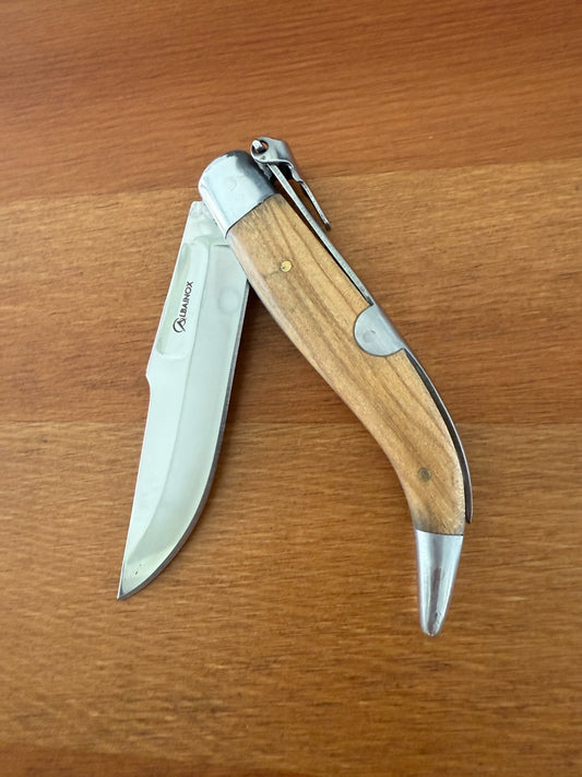 3.2" Spanish Navaja Teja Albacete Folding Pocket Knife Olive Wood Scales