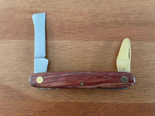 2.4" Grafting Navaja Pocket Knife 2nd Brass Blade with Rosewood Handle - Spain