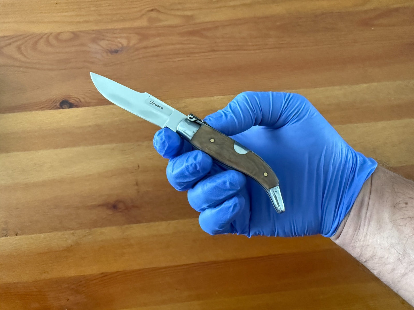 2.8" Steel Spanish Navaja Teja Albacete Folding Pocket Knife Olive Wood Scales