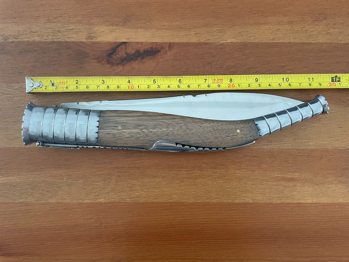 9 in. Estilete Spanish Navaja Folding Knife Zebra Wood Handle from Spain