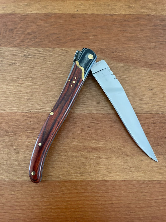 3.74” Navaja Laguiole Folding Pocket Knife Red Stamina/Mikarta Handle Slipjoint