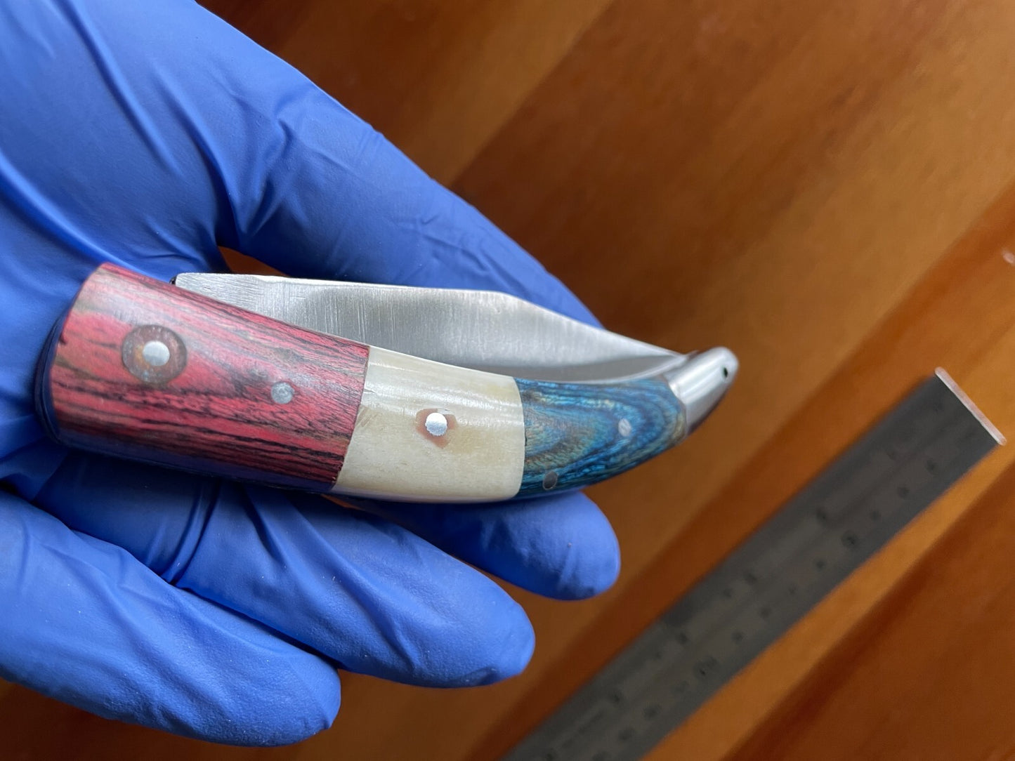 Spanish Navaja Pocket Knife 3.3” 3 color Wood Handle Handmade - USA Seller