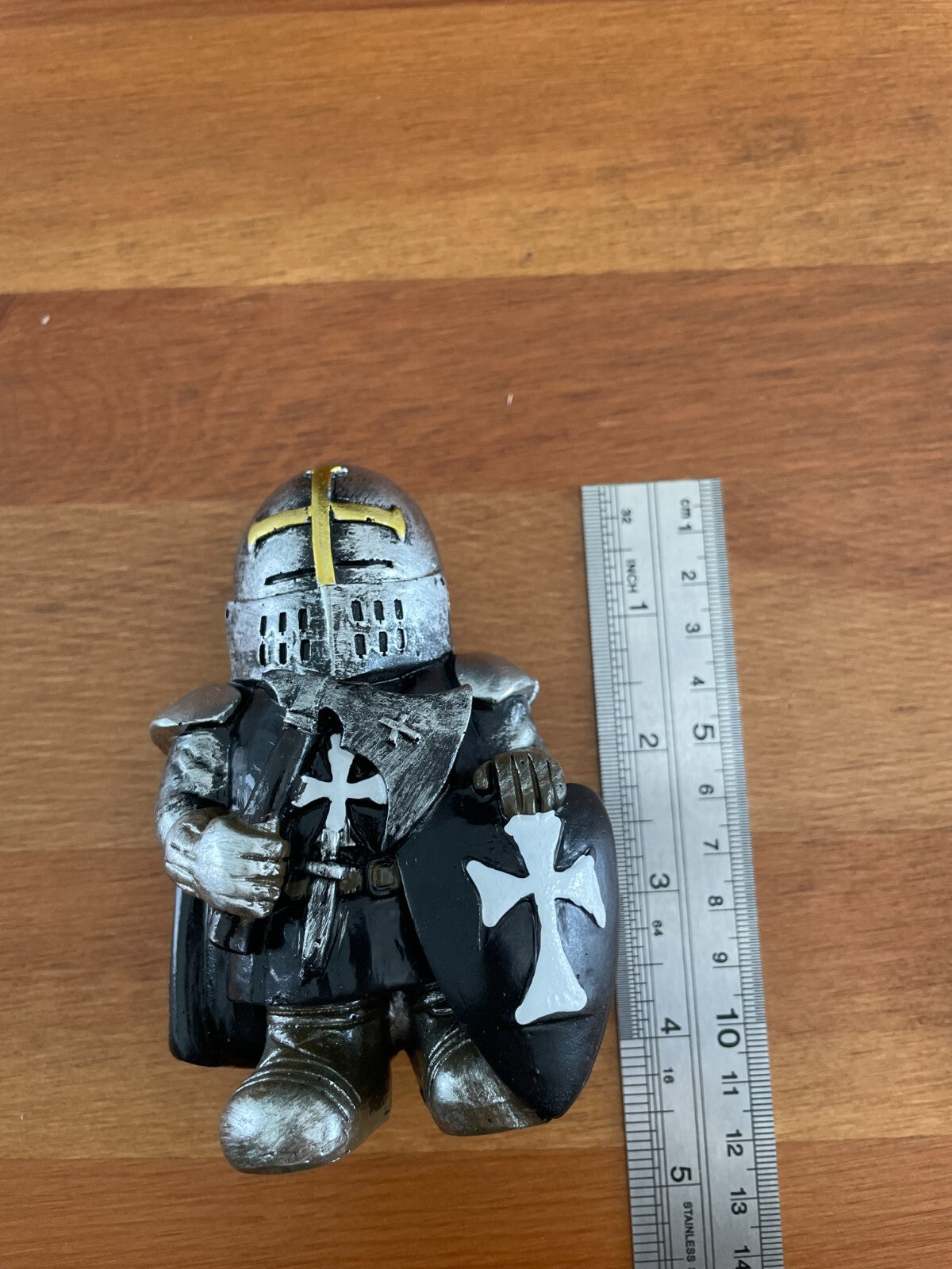 Decorative / Collectible Small Resin Figurine Templar Knight with Axe