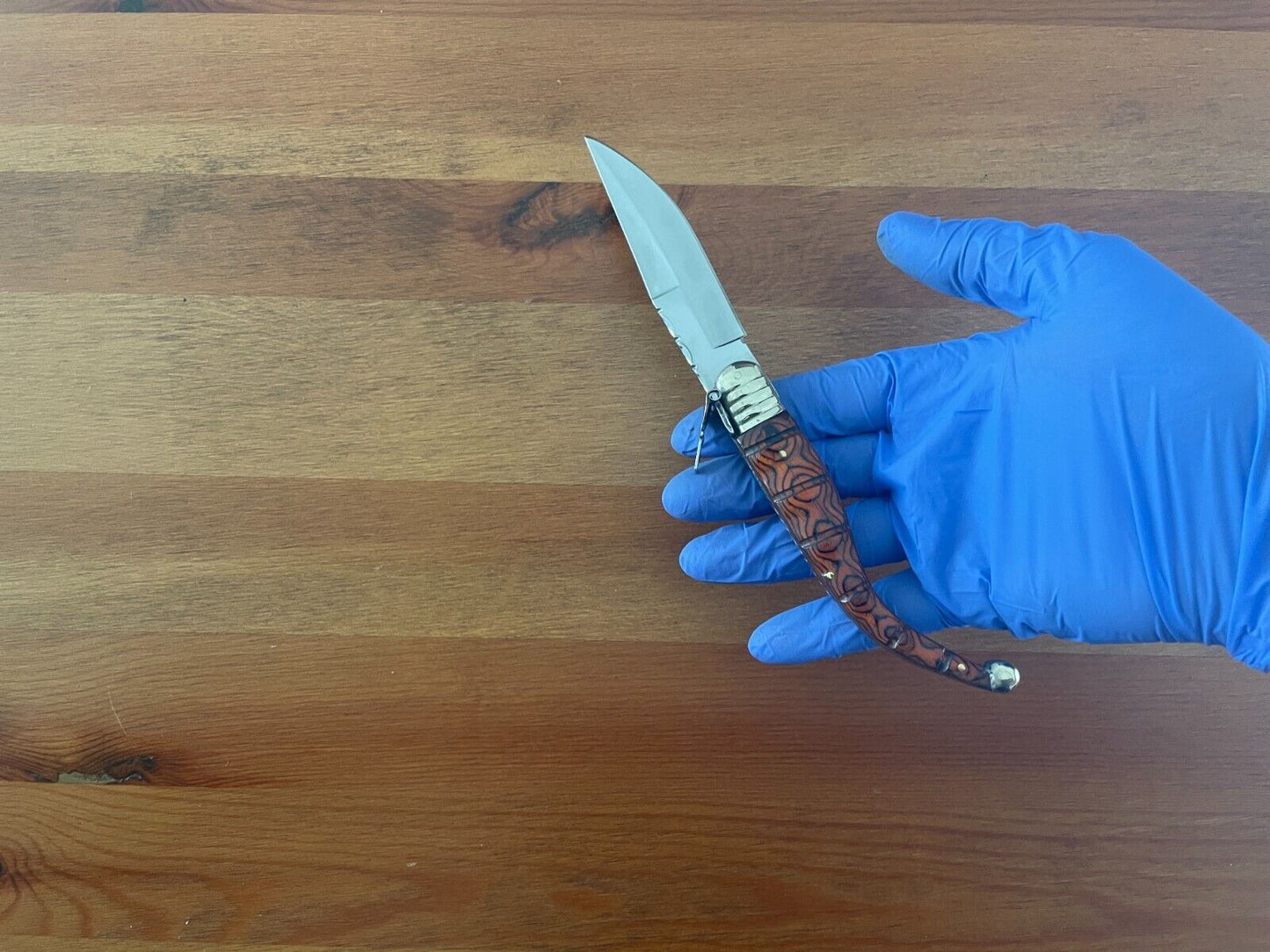 3.66" Luxury Navaja Pocket Knife Red Stamina / Alpaca Beautiful Handle Design