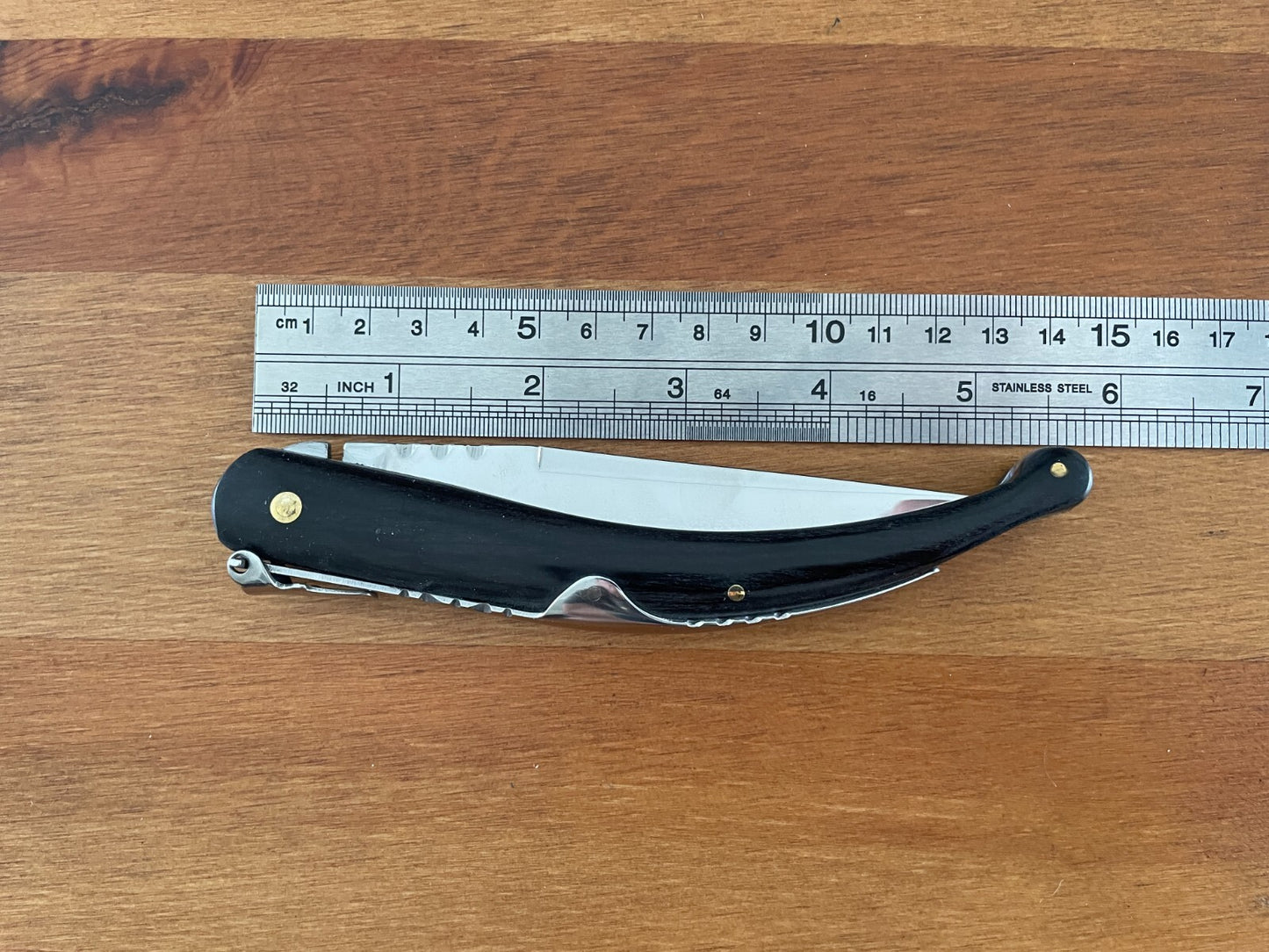 4.13 in. Spanish Navaja Pocket Knife Black Stamina Wood Handle From Spain