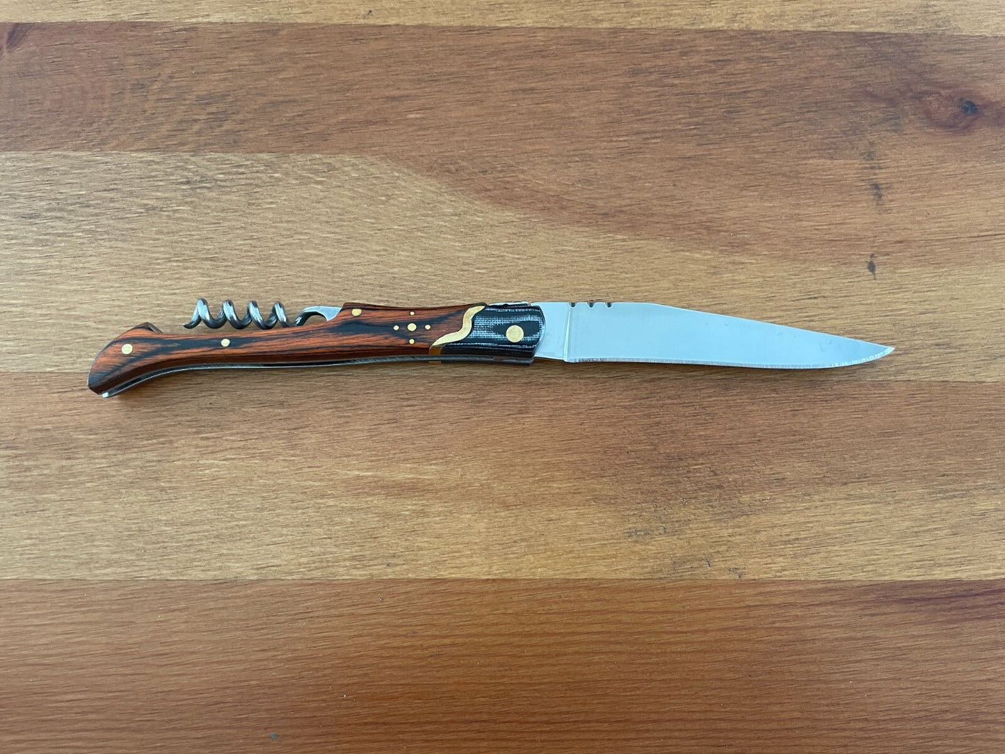 3.74” Navaja Laguiole Folding Pocket Knife Red Stamina/Mikarta Handle Corkscrew