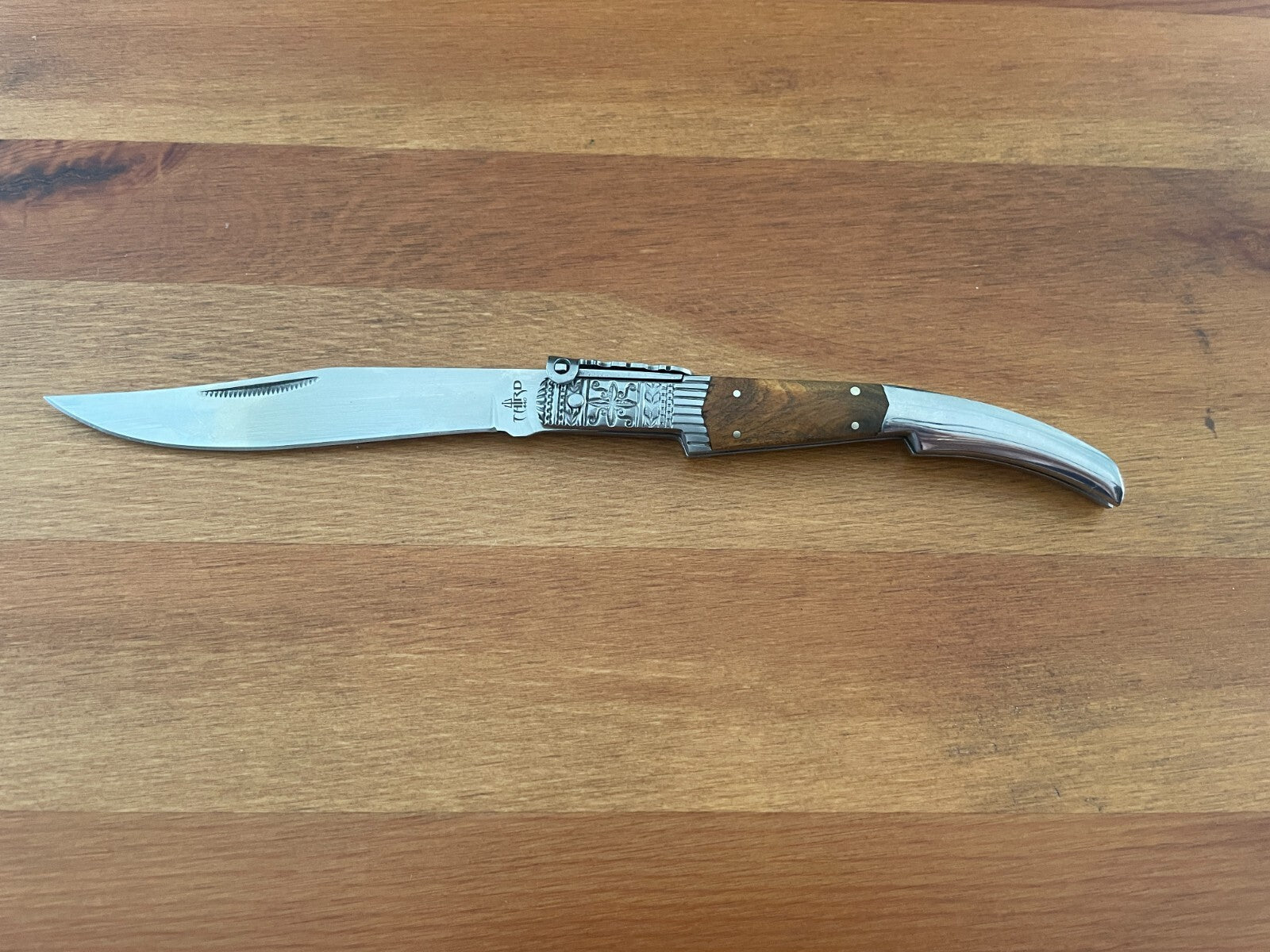 4.3" Arabian Style Navaja with Ratchet Pocket Knife Olive Wood Scales From Spain