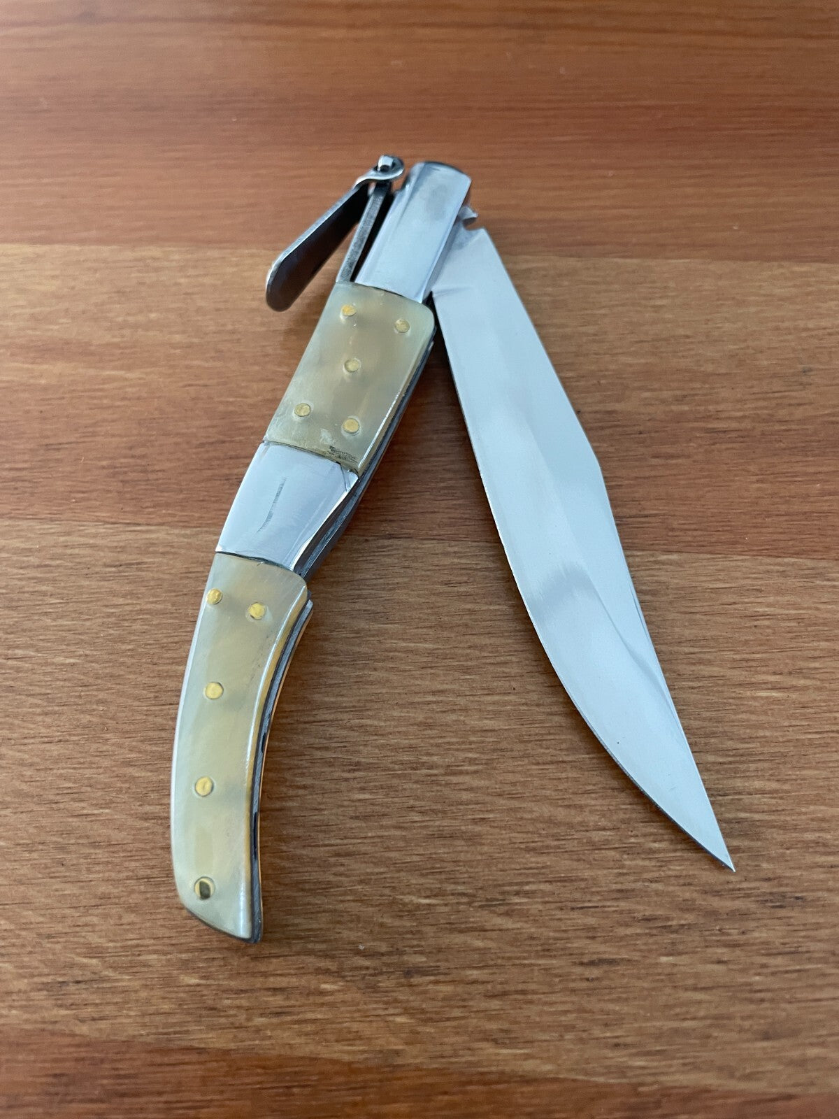 4" Arabian Style Navaja Folding Pocket Knife Bull Horn Scales Made in Spain