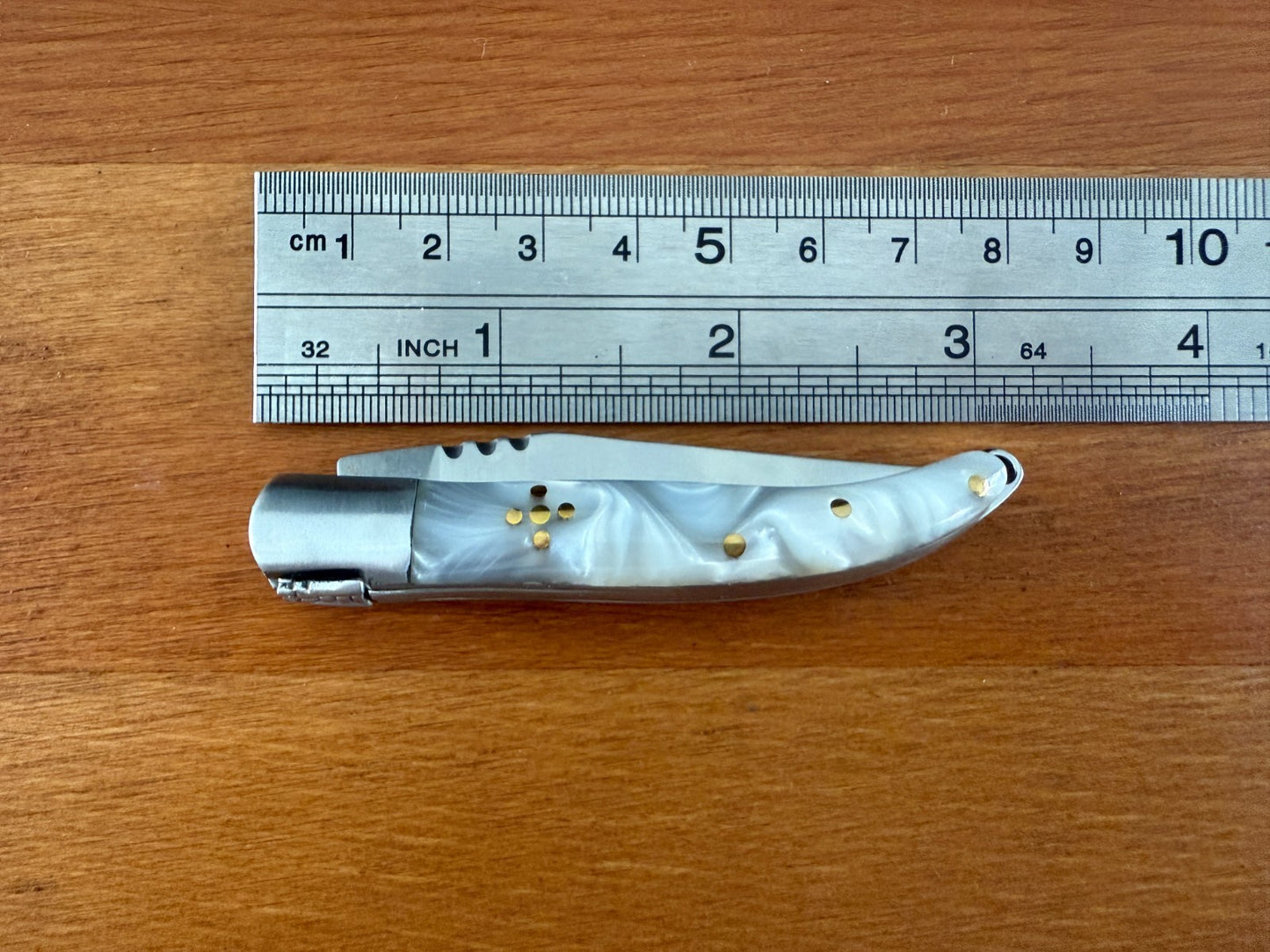 2.4” Stainless Steel Blade Navaja Laguiole Inox Nacre/Mother of Pearl Imitation