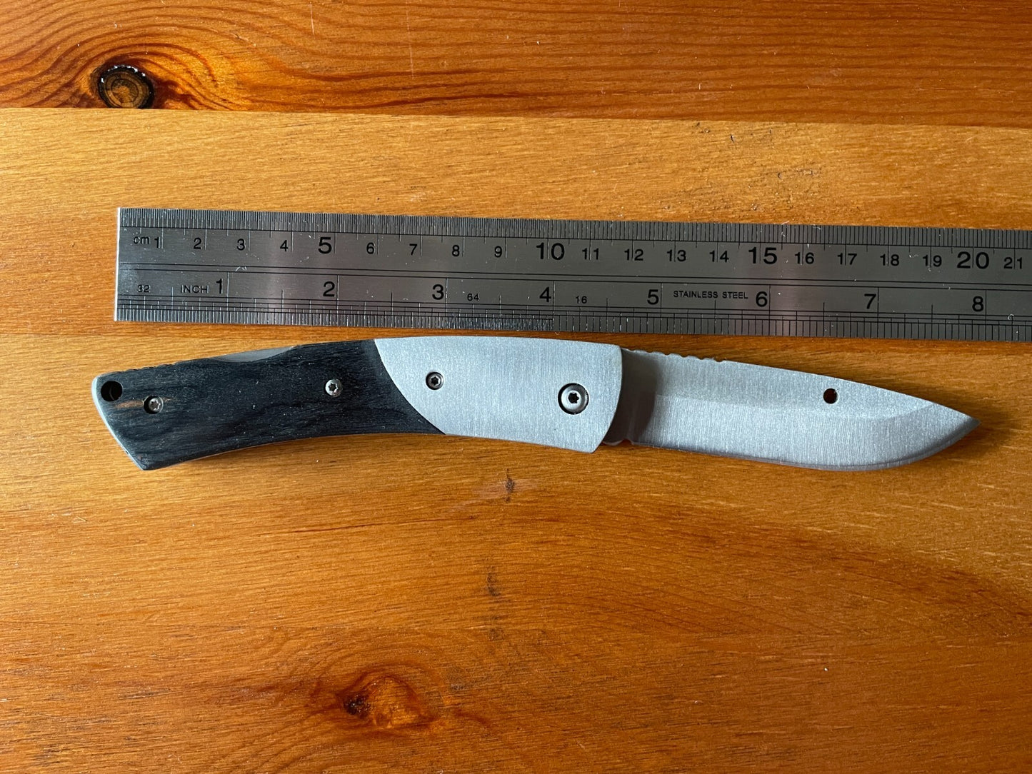 3.14" Tactical Knife Stainless Steel 3CR13 Wood Scales From Spain