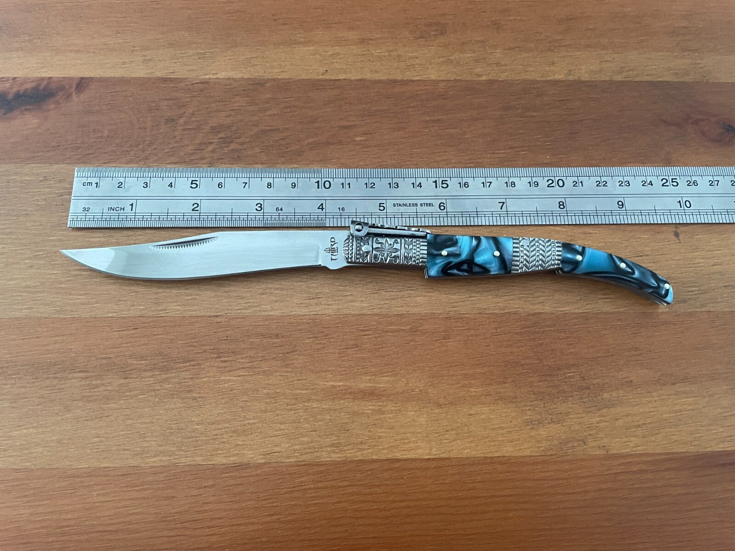 4.3" Arabian Style Navaja with Ratchet Pocket Knife Acrylic Scales From Spain