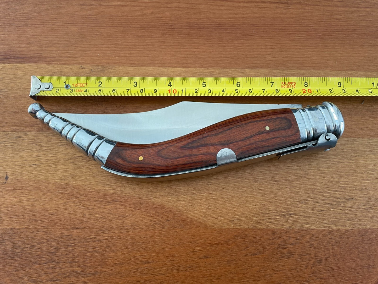 6.5” Navaja Sevillana Style Folding Knife Red Wood Scales From Spain - US Seller