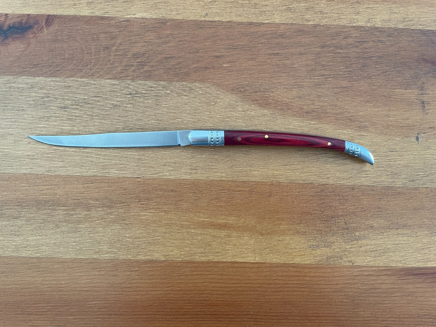 4.1" Estilete Spanish Navaja Folding Pocket Knife Red Stamina Wood Handle