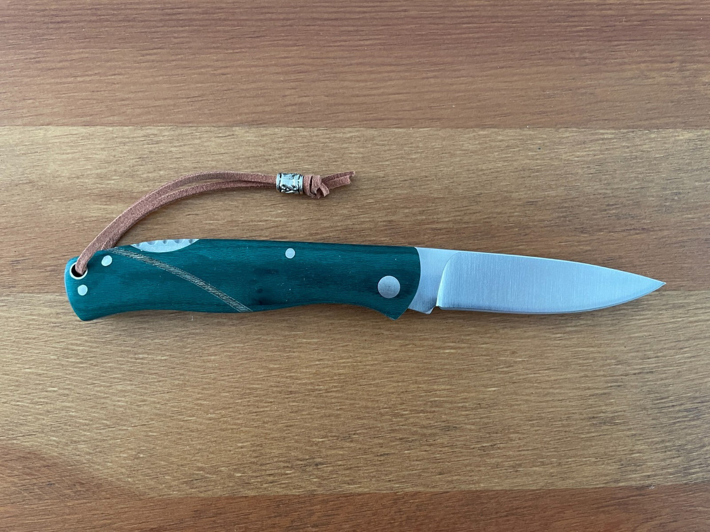 3.15" Stainless Steel Spanish Navaja Pocket Knife Green Stamina Wood Scales