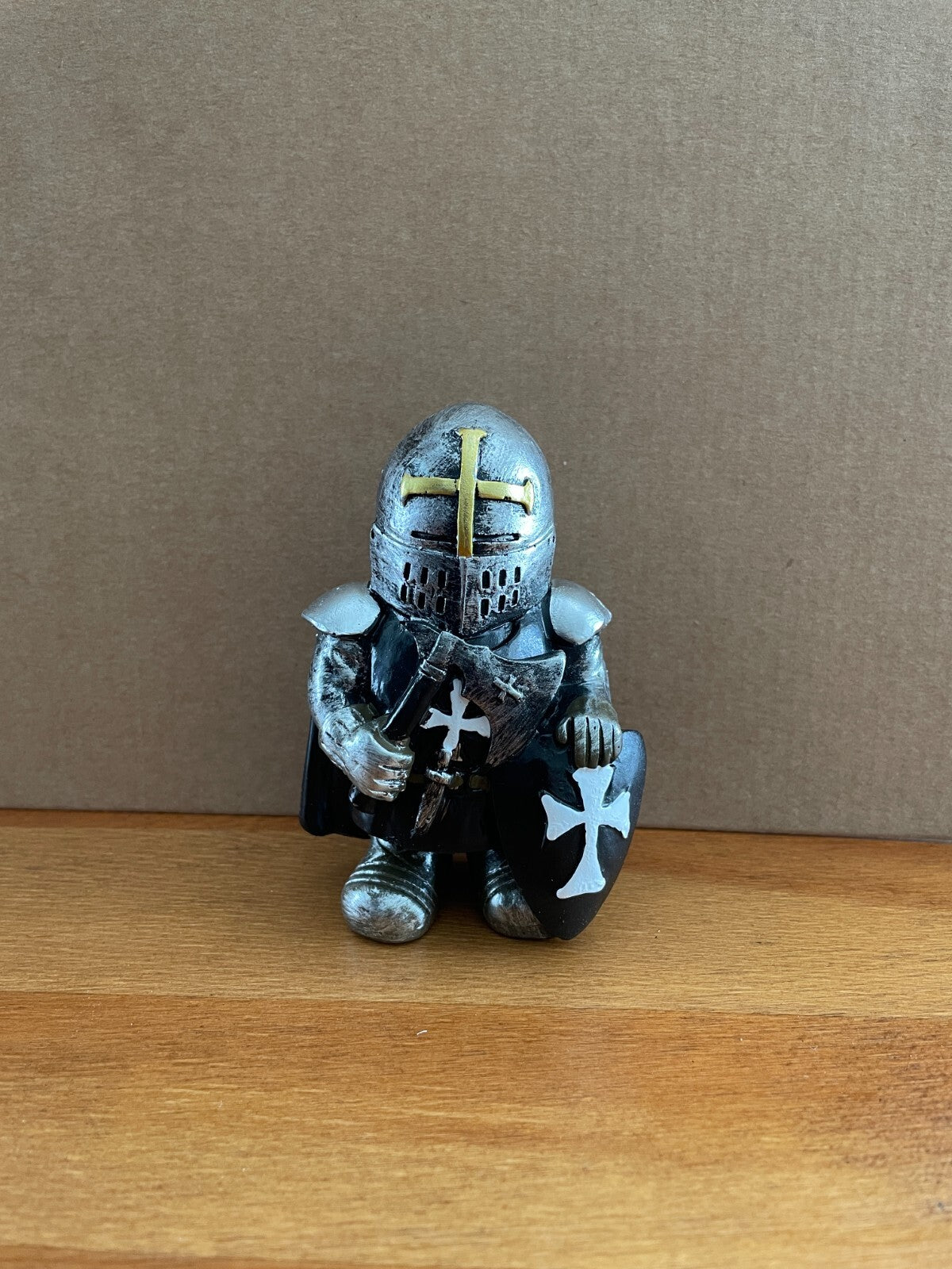 Decorative / Collectible Small Resin Figurine Templar Knight with Axe
