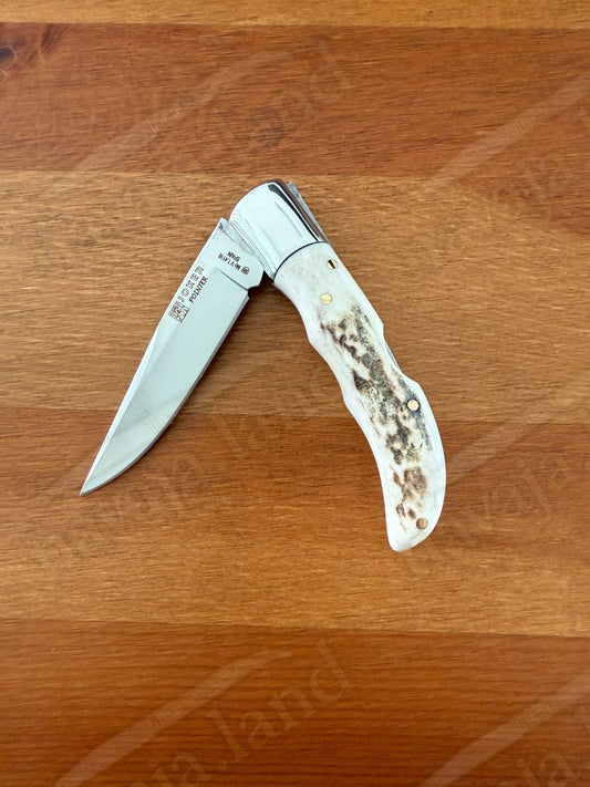 3” Joker Pointer Camping Folding Knife (Deer Antler Handle) Handmade in Spain