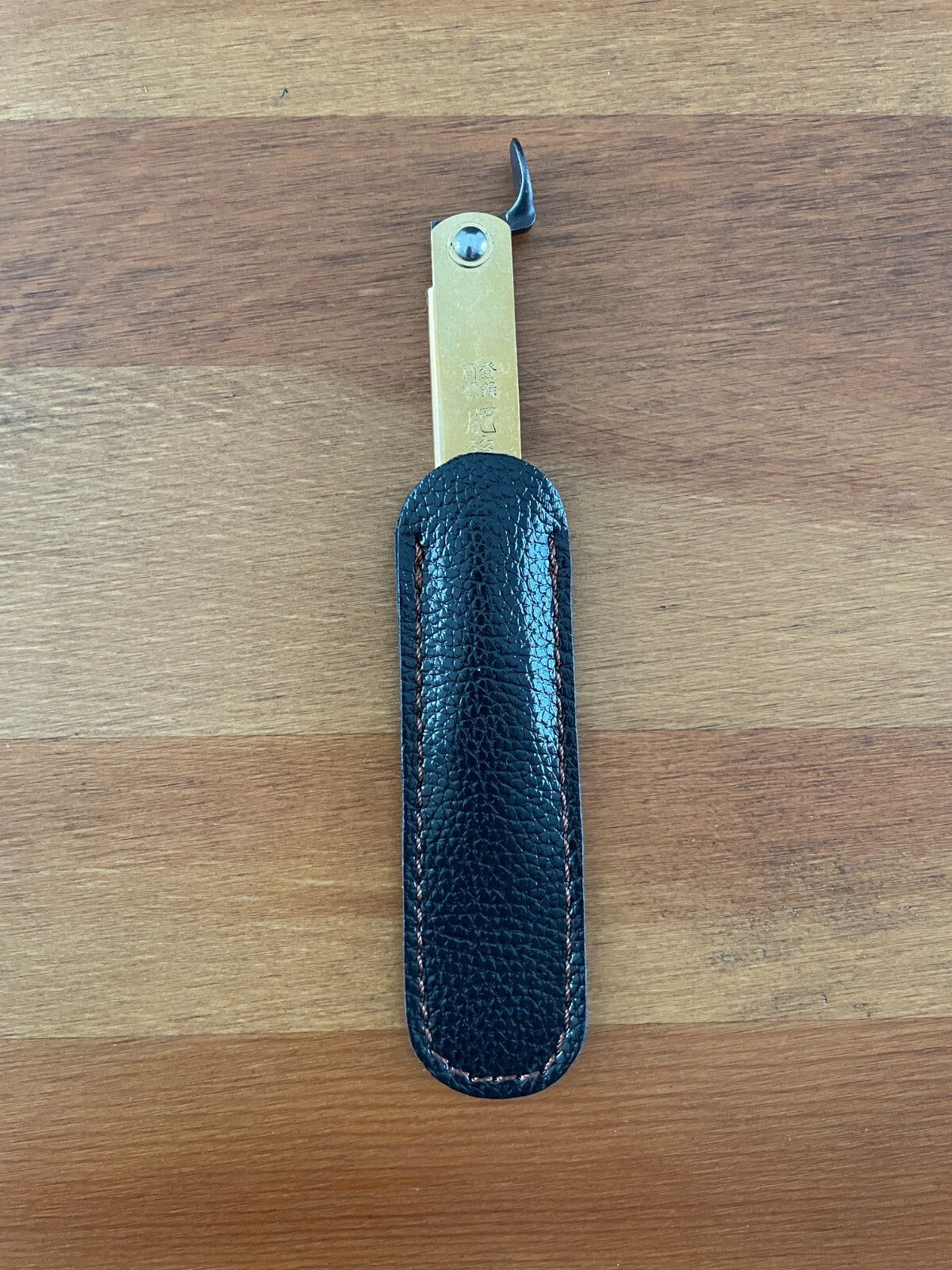 2.8" Navaja Higonokami Pocket Knife Tanto Blade 420 Steel Brass Handle Sheath