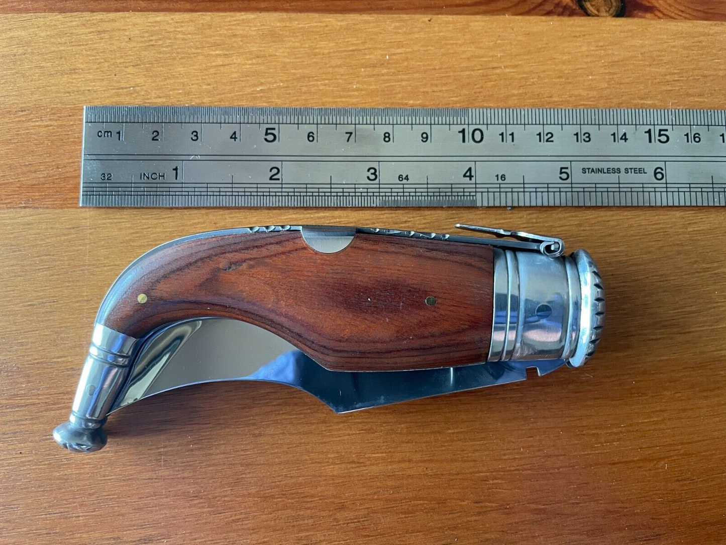 3.5” Spanish navaja lengua vaca pocket knife wood handle handmade - USA seller