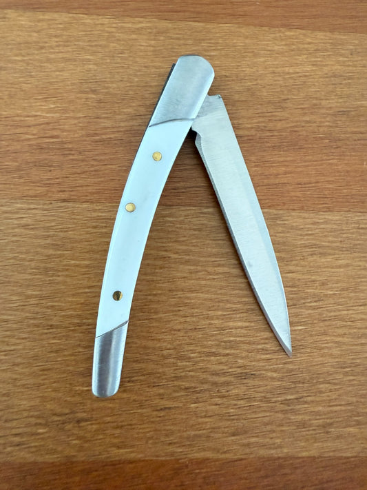 2.76" Stainless Steel Blade Pocket Knife White ABS Heart Design Spanish Made