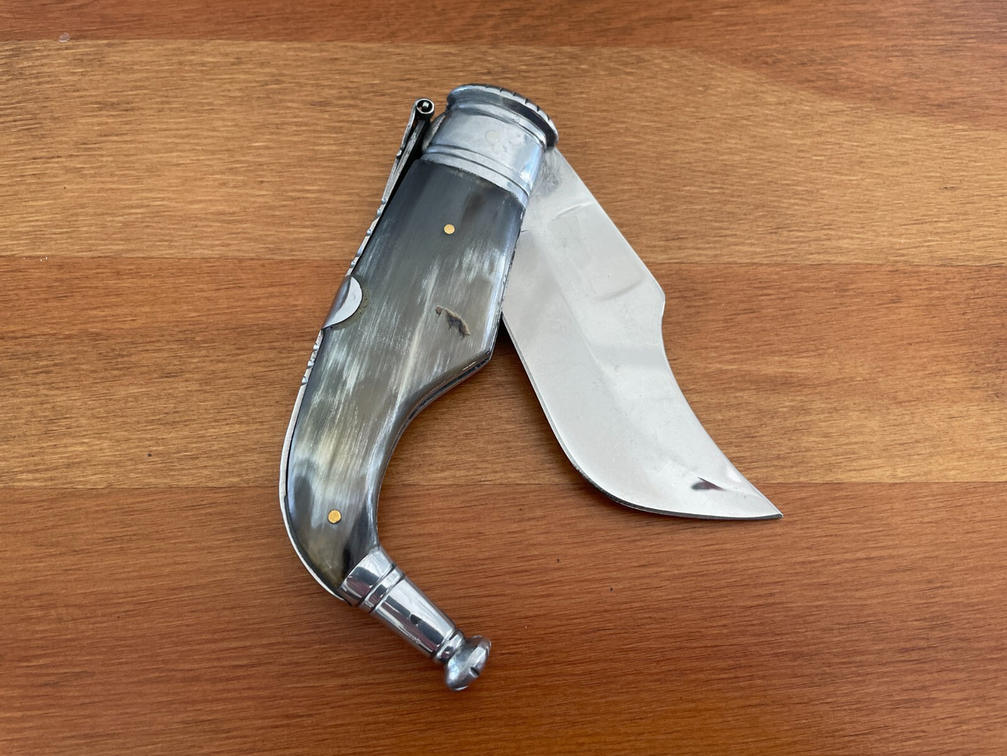 3.5" Spanish Navaja Pocket Knife Capaora Real Bull Horn Scales - US Seller