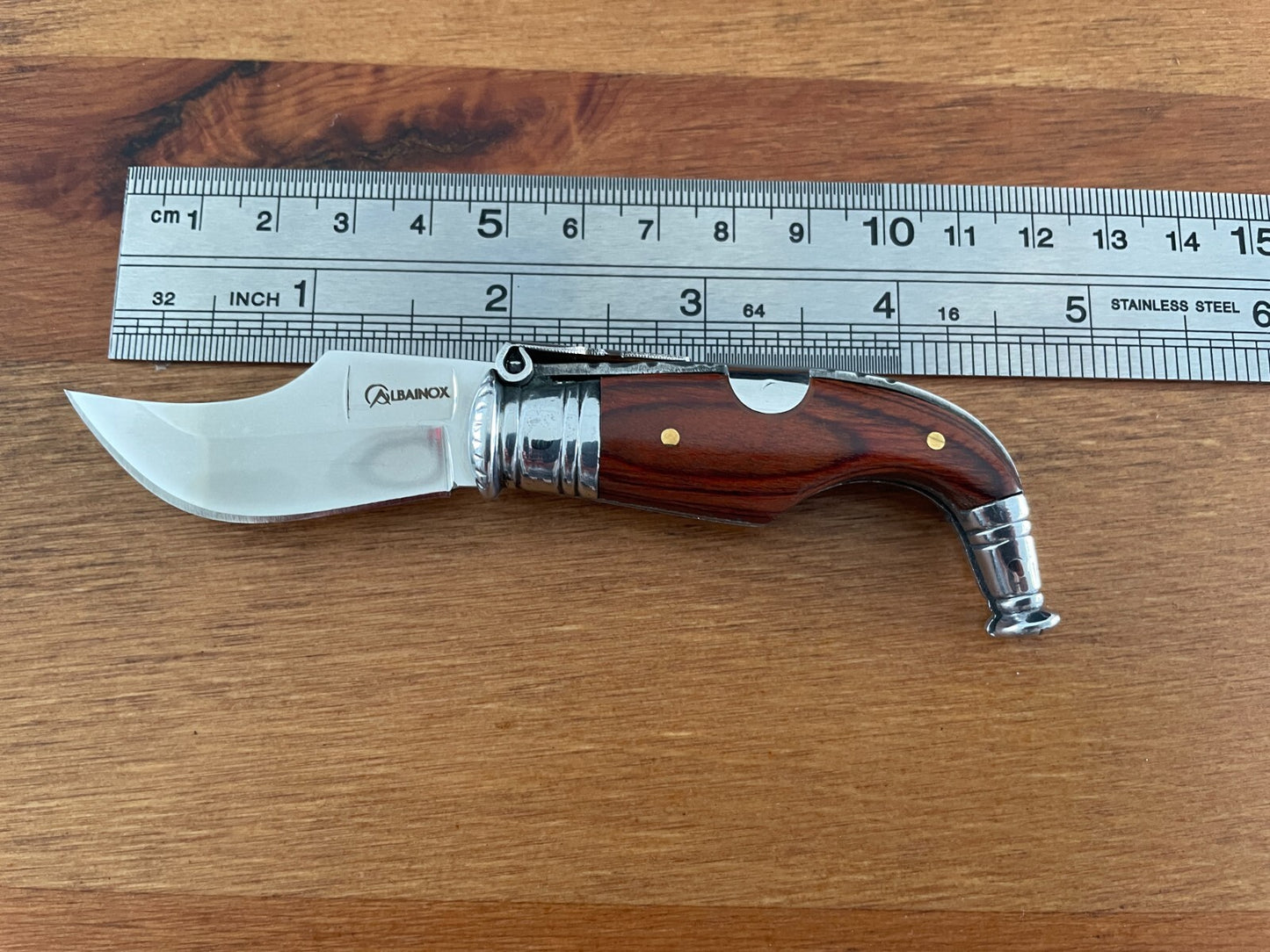 1.95” Spanish Navaja Capaora Pocket Knife Red Stamina Wood - USA seller
