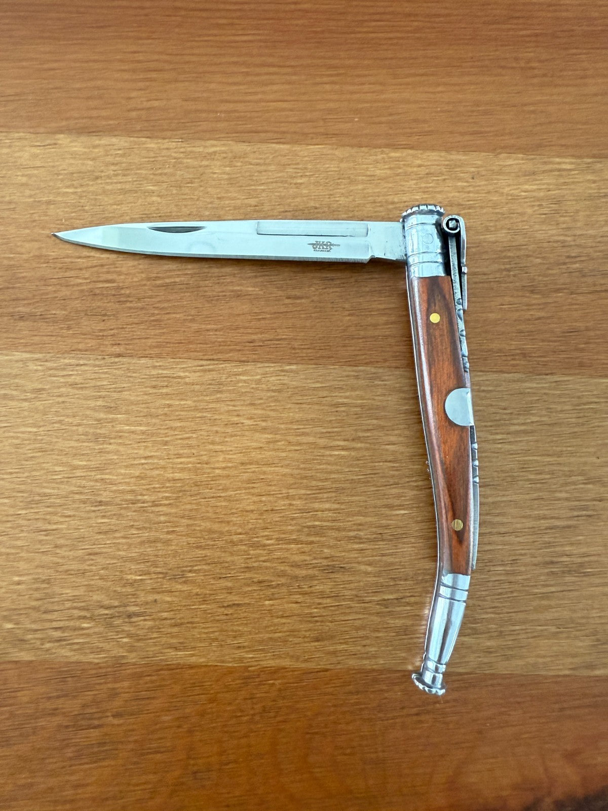 3.1 in. Estilete Spanish Navaja Pocket Knife Pakkawood Handle Billet Lock Spain