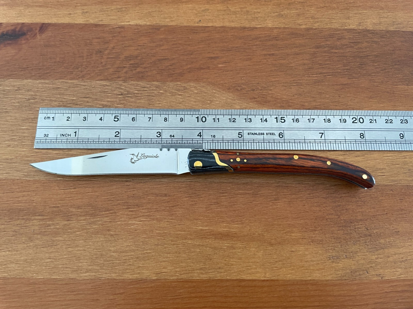 3.54” Navaja Laguiole Folding Pocket Knife Red Stamina/Mikarta Handle Slipjoint