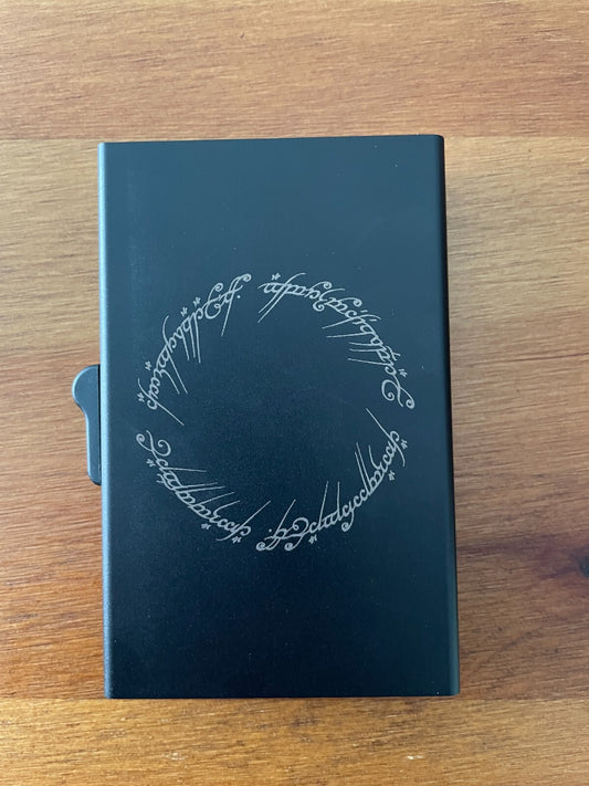 Pop Up Airtag Wallet Leather Card Holder Aluminum One Ring to Rule Them All