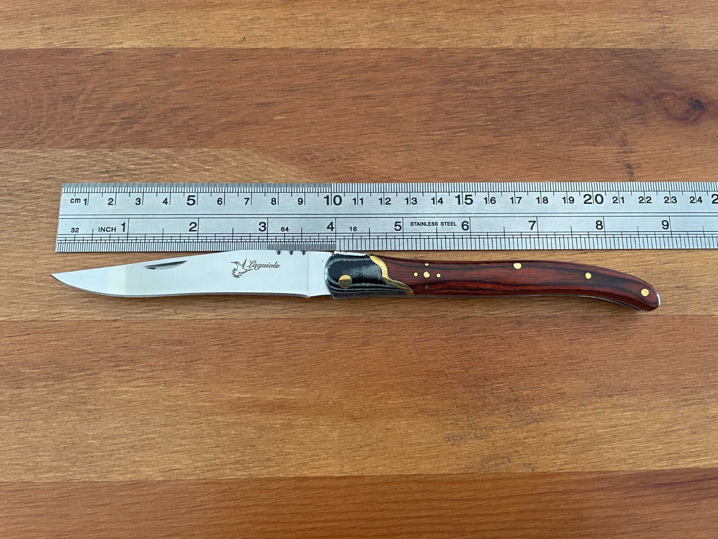 3.74” Navaja Laguiole Folding Pocket Knife Red Stamina/Mikarta Handle Slipjoint