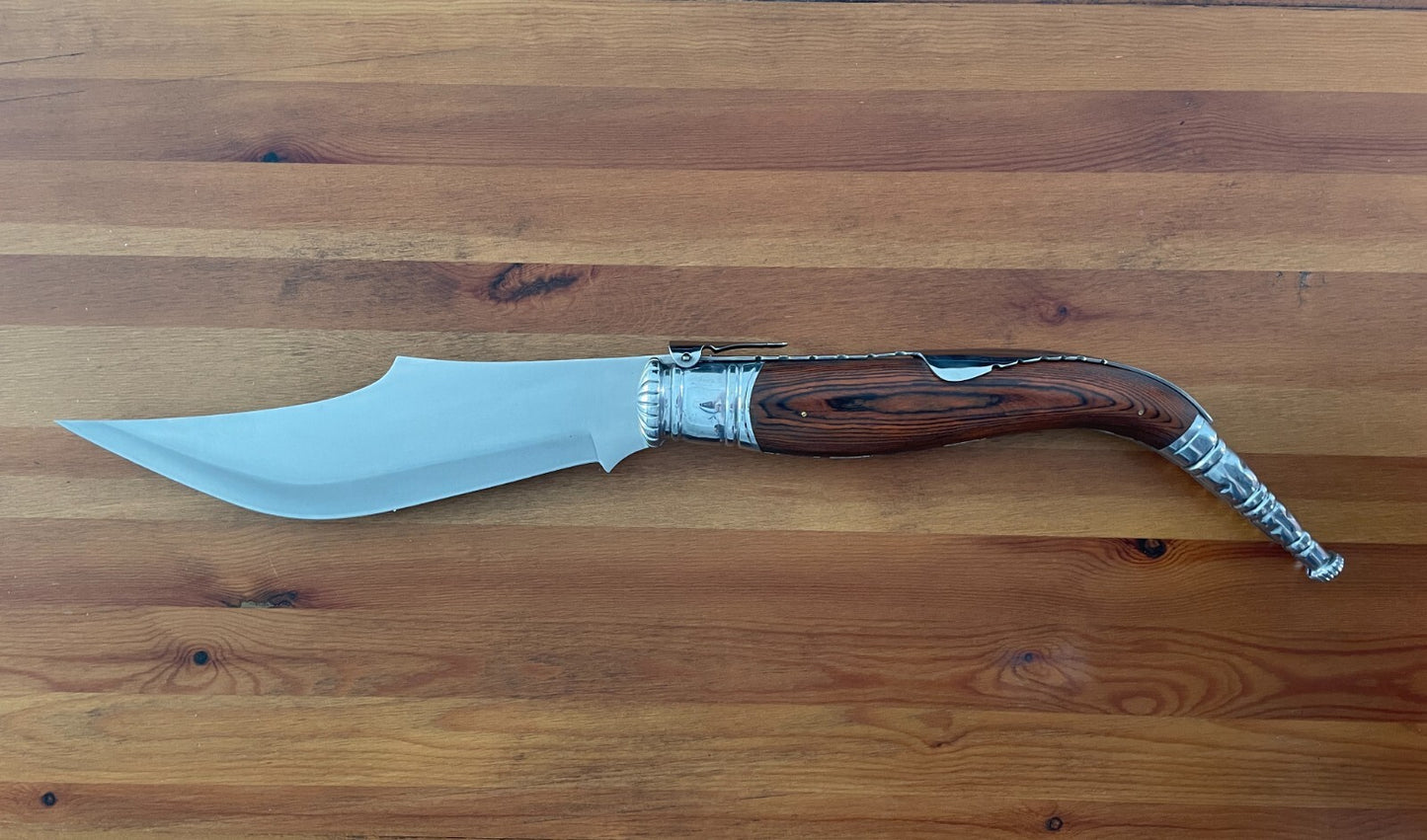 13.7" Gigantic Navaja Sevillana Folding Knife Red Wood Scales From Spain