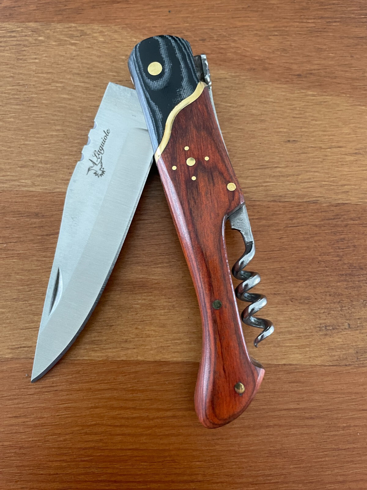 3.7” Navaja Laguiole Folding Pocket Knife Red Mikarta Handle Penknife Corkscrew
