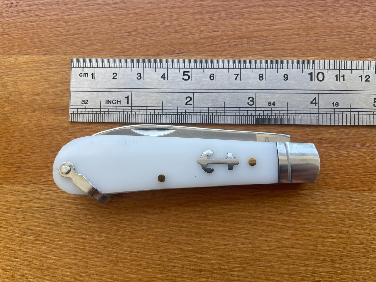 3" Pocket Knife Needle Point White ABS Handle Sailor / Marinera Navaja Spain