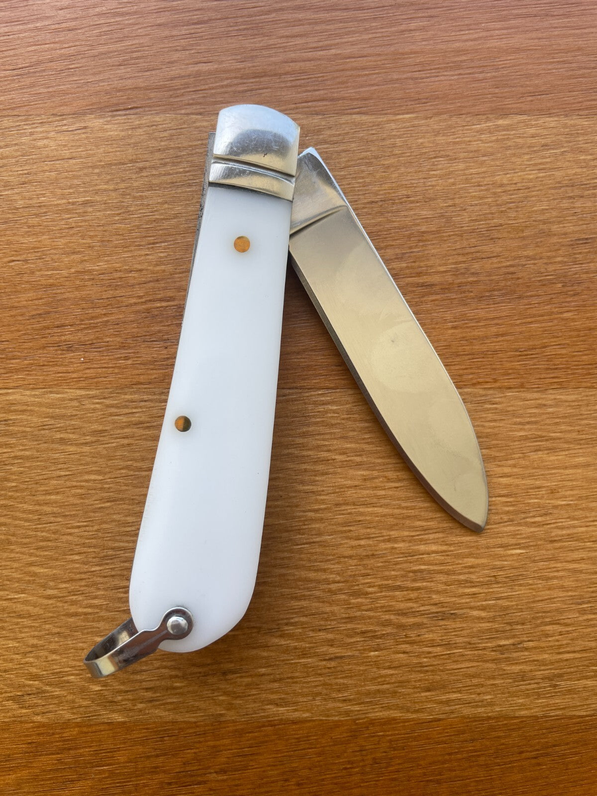 3" Pocket Knife Needle Point White ABS Handle Sailor / Marinera Navaja Spain