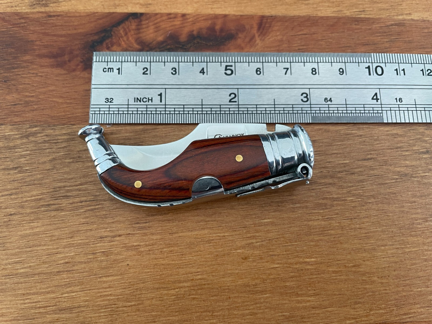 1.95” Spanish Navaja Capaora Pocket Knife Red Stamina Wood - USA seller