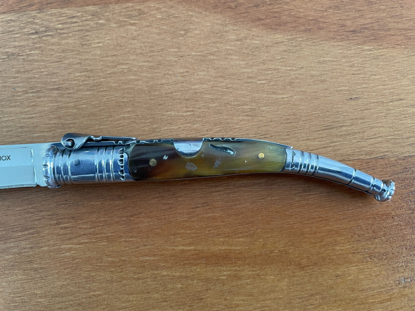 3.34” Spanish Navaja Serrana Folding Pocket Knife Bullhorn Handle - US Seller