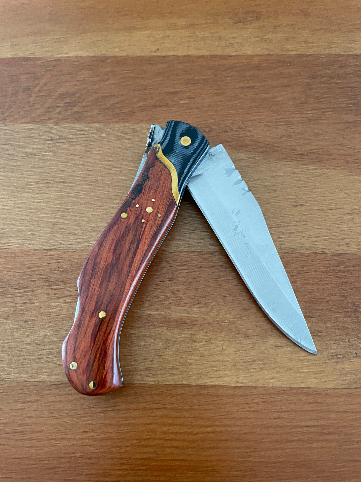 3.7” Navaja Laguiole Folding Pocket Knife Red Mikarta Handle Penknife Lockback