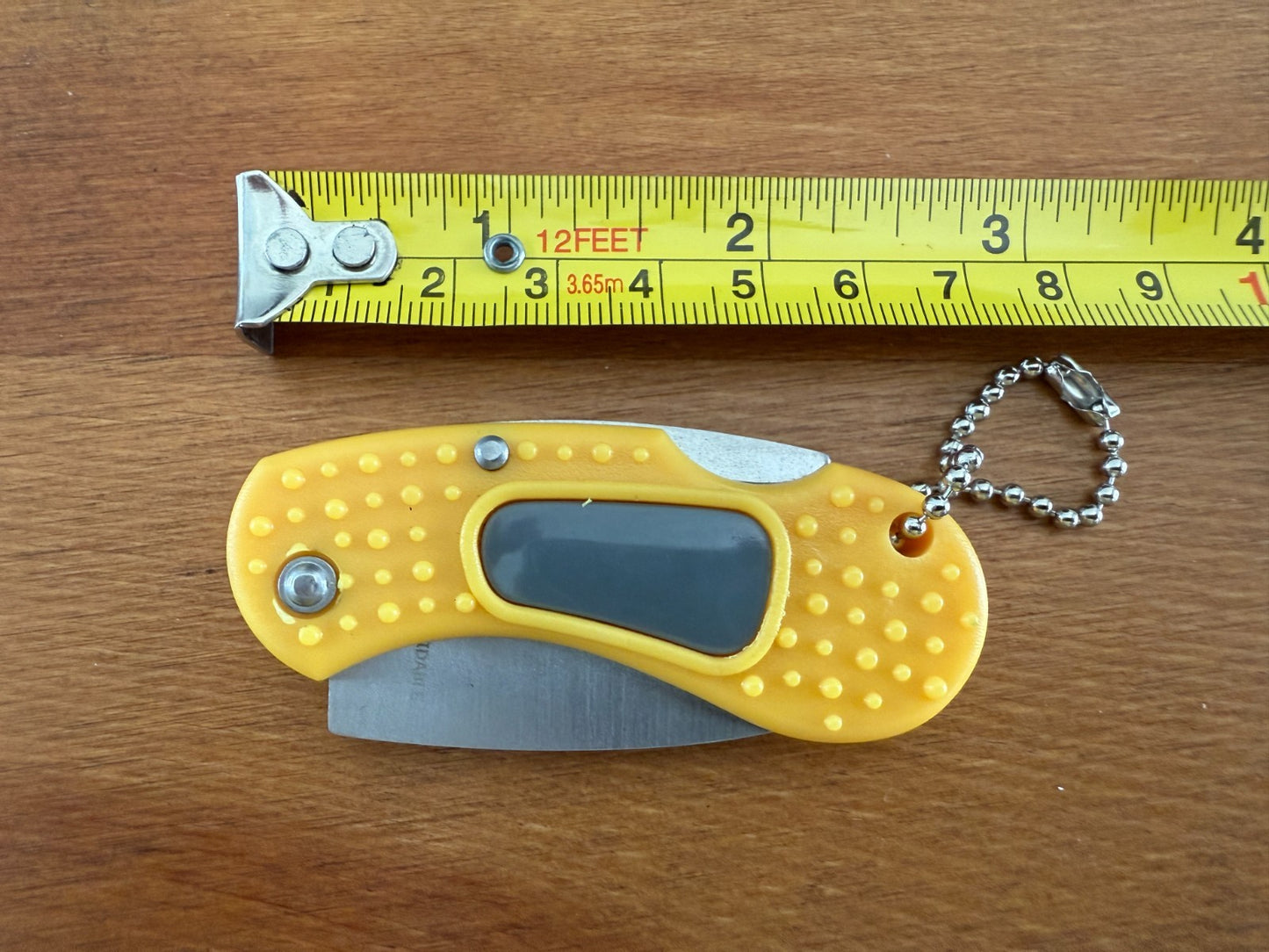 Keychain Mini Folding Knife 2" Stainless Steel Blade Yellow Lockback From Spain
